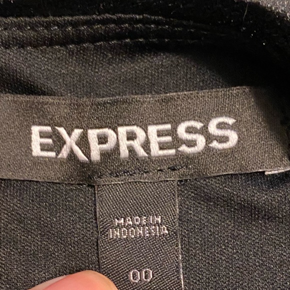 Express black velvet low cut front and back shirt sleeve jumpsuit. 00 - Picture 7 of 13